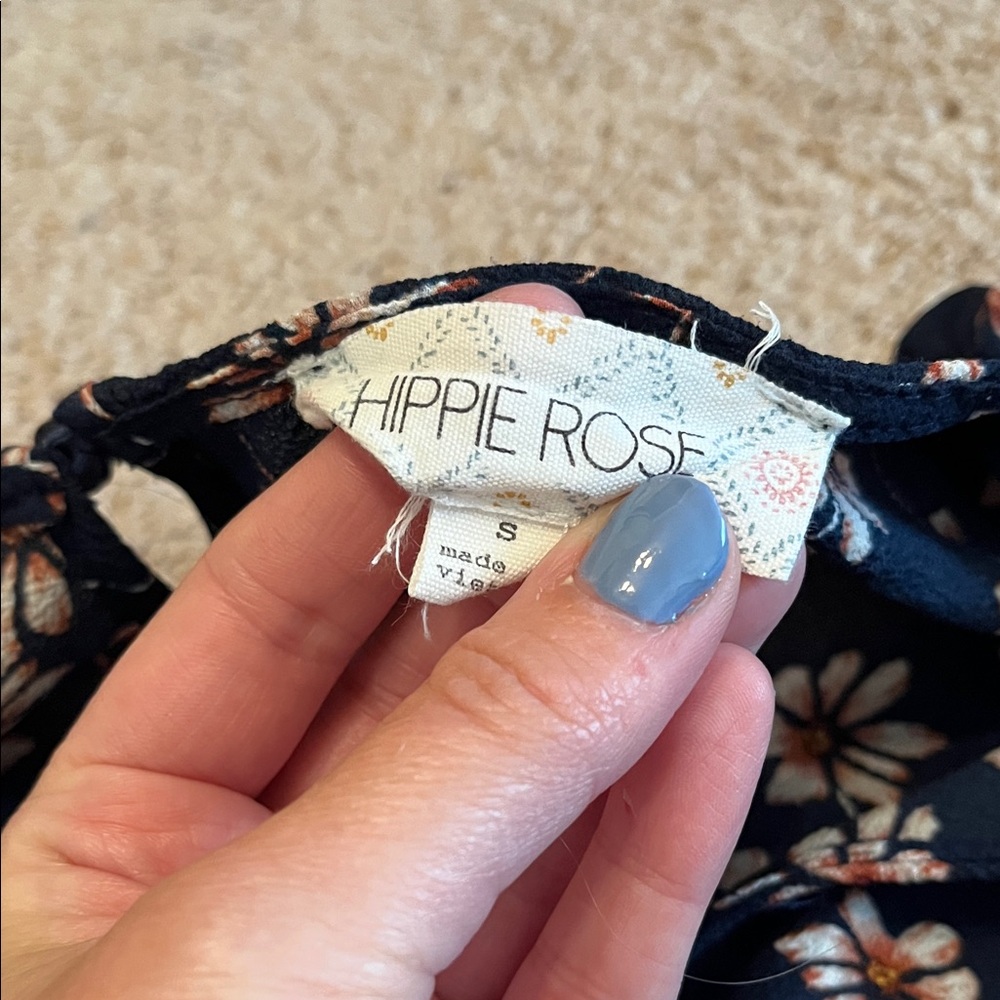 Hippie Rose Navy Floral Blouse - Picture 2 of 5